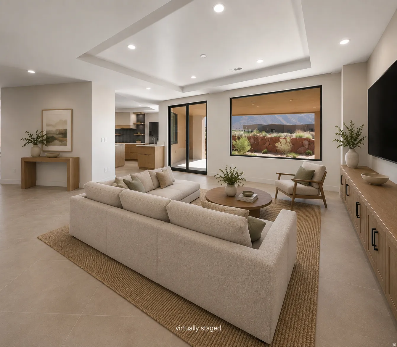 Second family room adjacent to the kitchen. The perfect layout for hosting large gatherings.