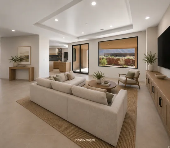 Second family room adjacent to the kitchen. The perfect layout for hosting large gatherings.