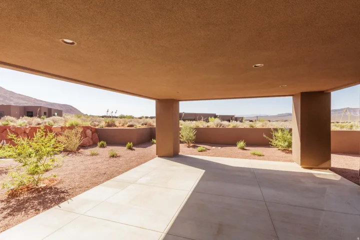 Large backyard covered patio. Views and seclusion.