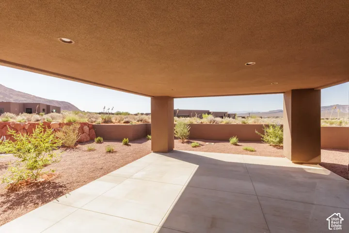 Large backyard covered patio. Views and seclusion.