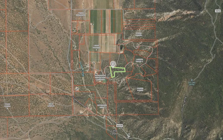 Property Parcel Map. Illustrating ownership boundaries and property identifiers for the area