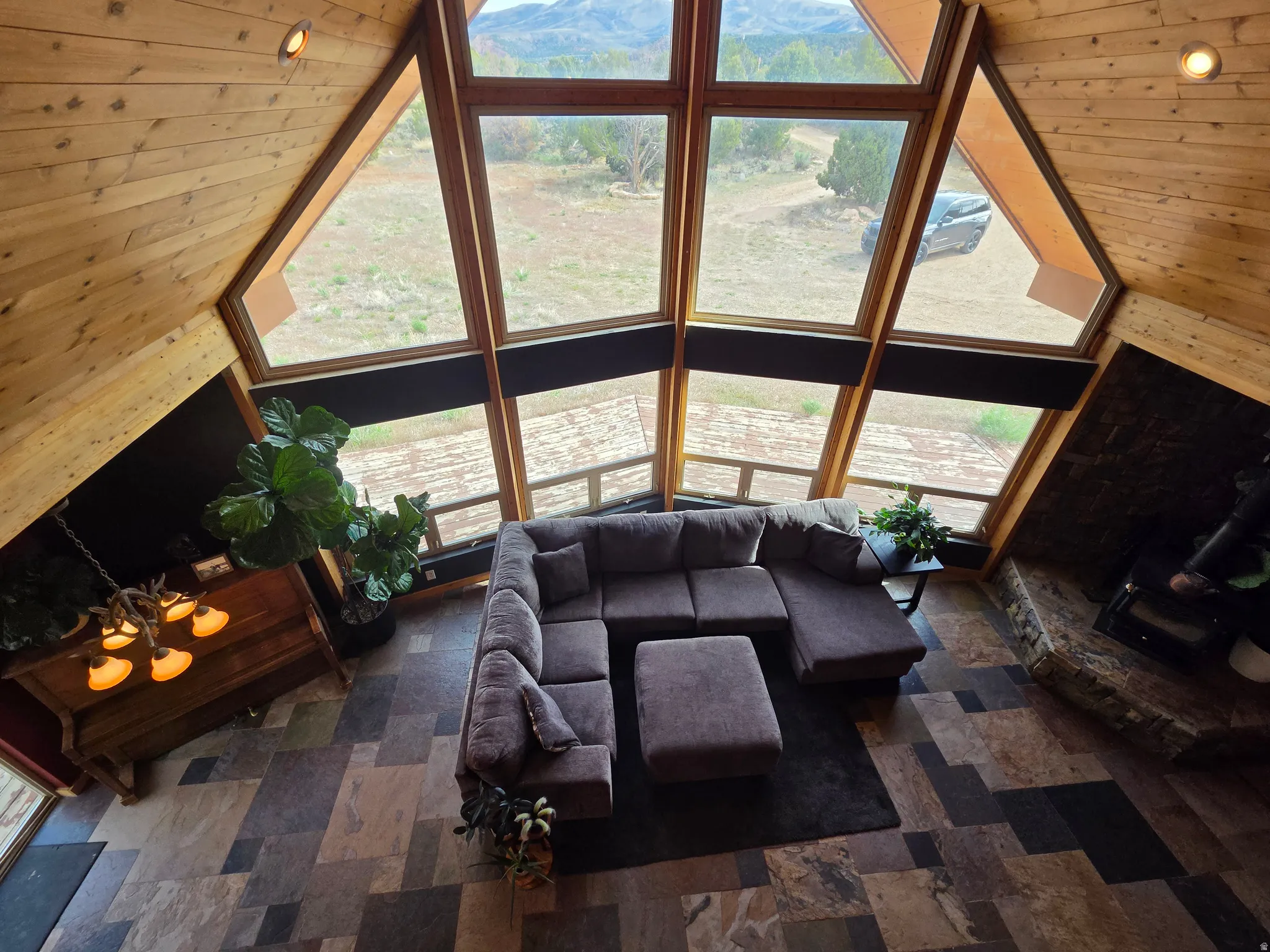 Looking down into the great room!