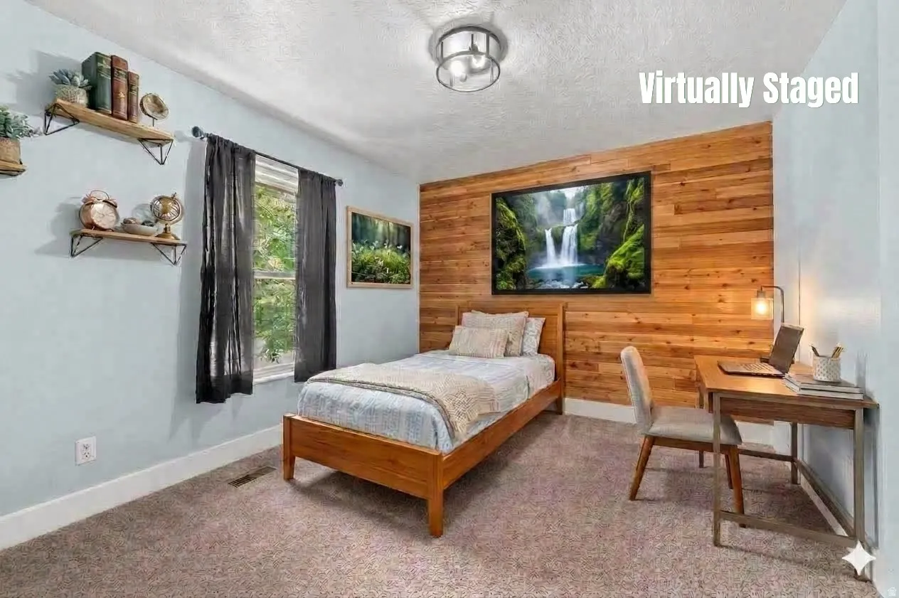 Accent wall featuring horizontal wood paneling