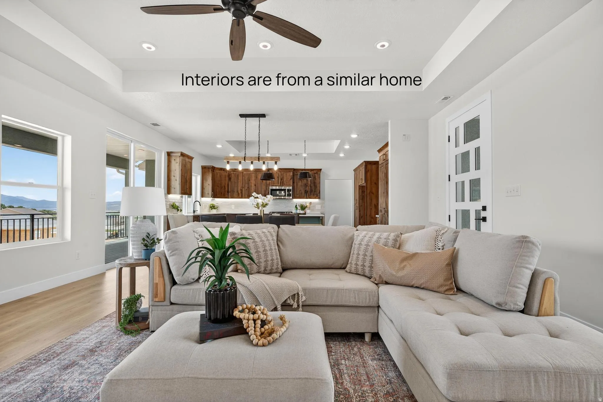 Interiors are from a similar home