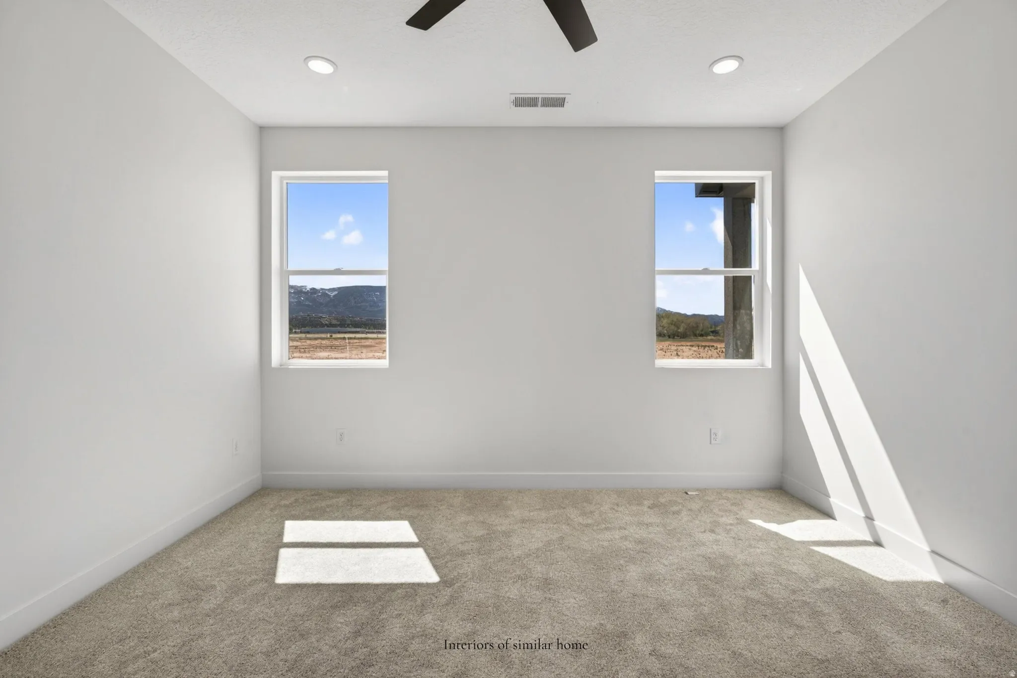 Interiors are from a similar home