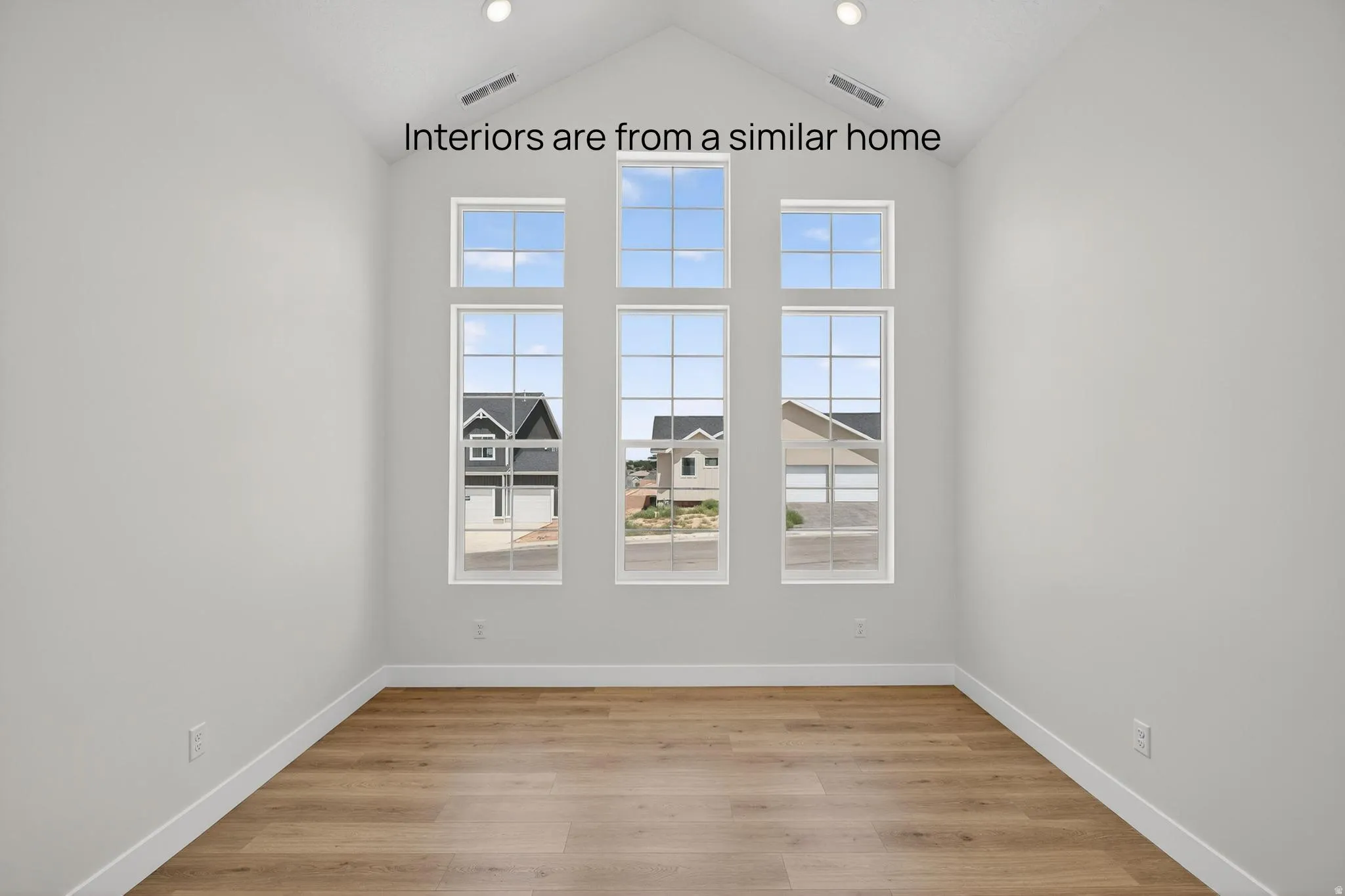 Interiors are from a similar home