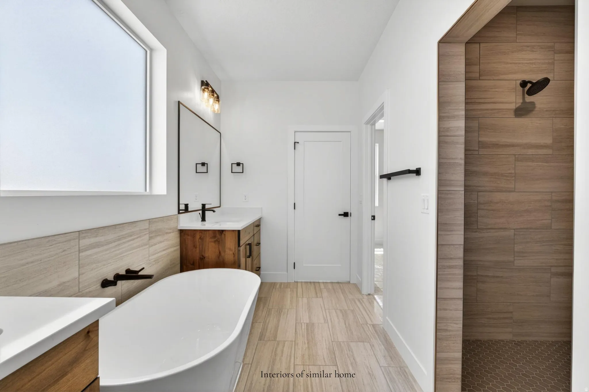 Interiors are from a similar home
