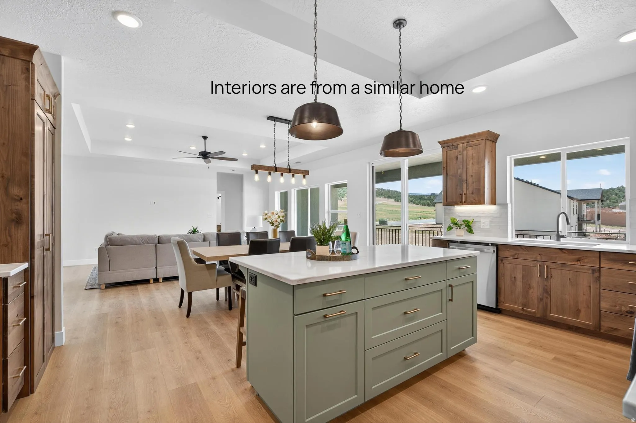 Interiors are from a similar home