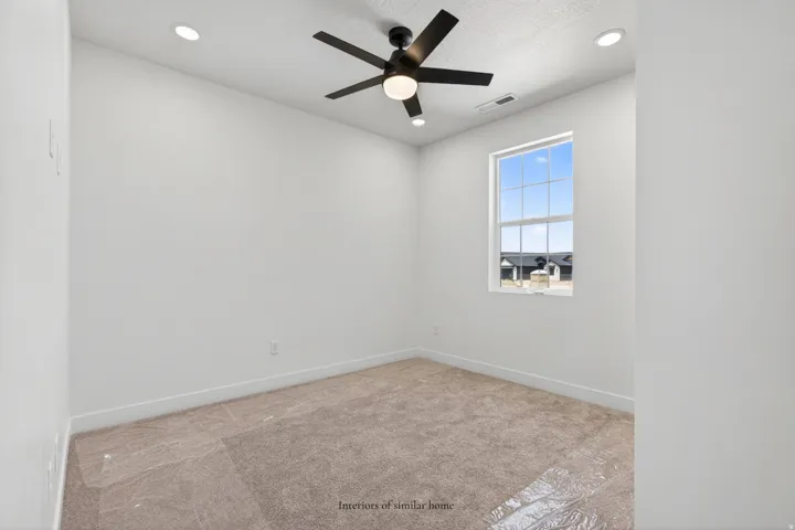 Interiors are from a similar home