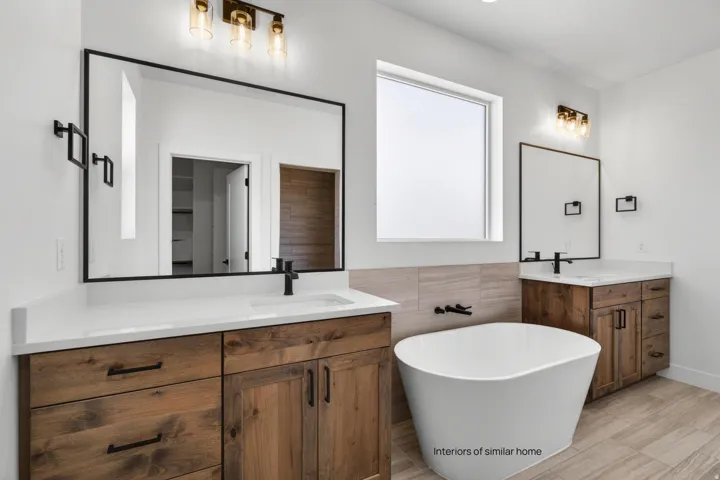 Interiors are from a similar home