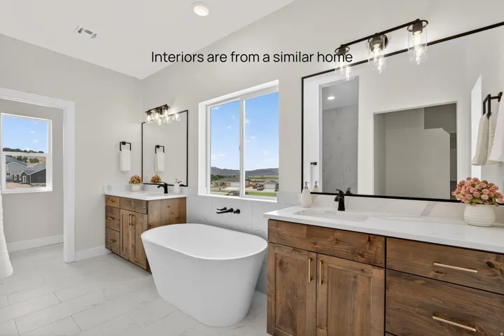 Interiors are from a similar home