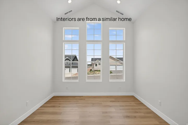 Interiors are from a similar home