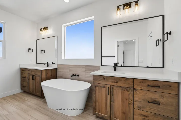 Interiors are from a similar home