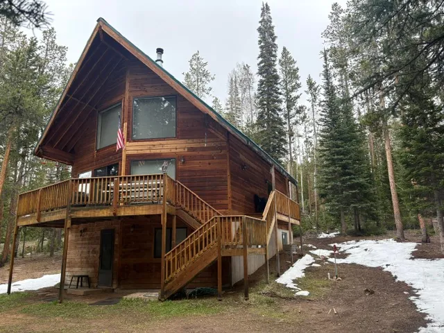 A-frame property with direct stair access to main level deck