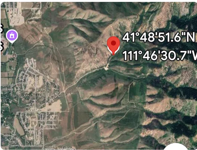 Satellite Map. Displaying geographical coordinates for the property
