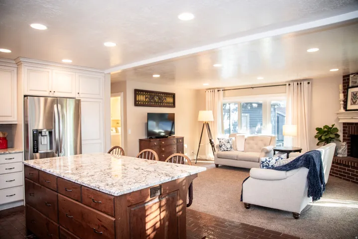 View from kitchen into living room