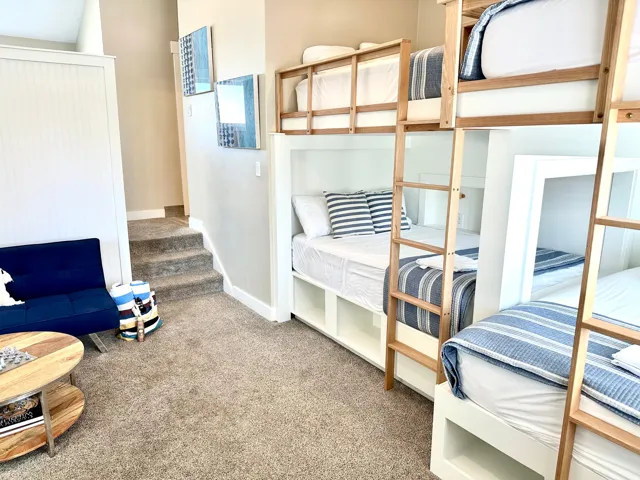 Custom built-in bunk beds with integrated storage