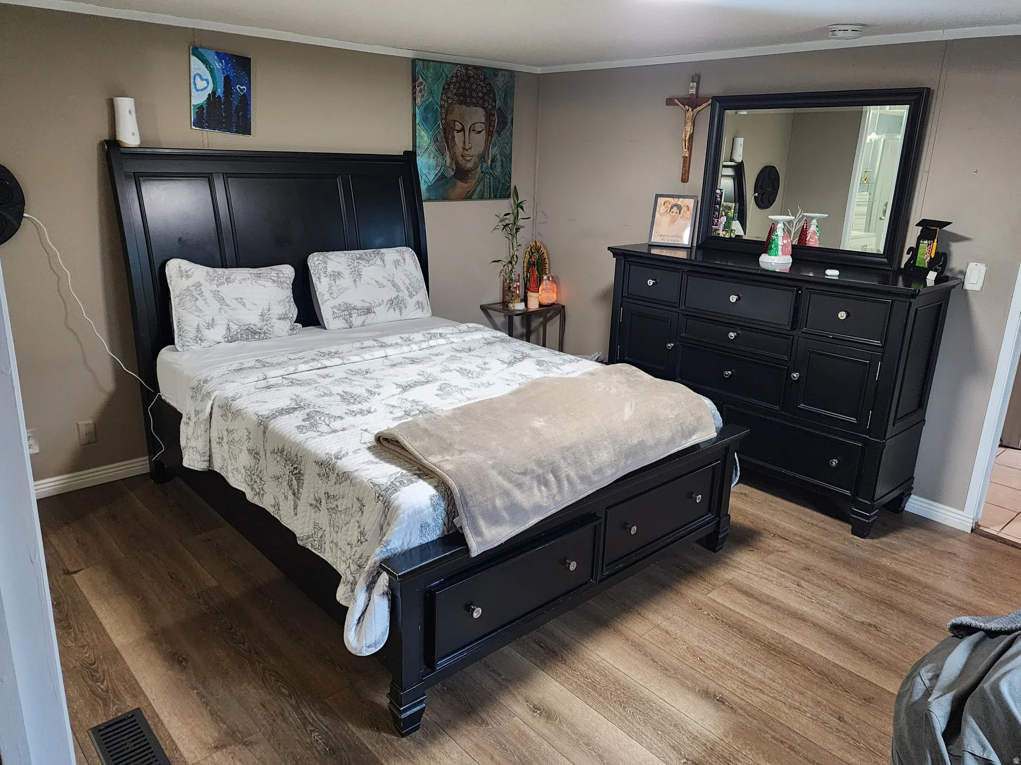 Room featuring wood-finish flooring