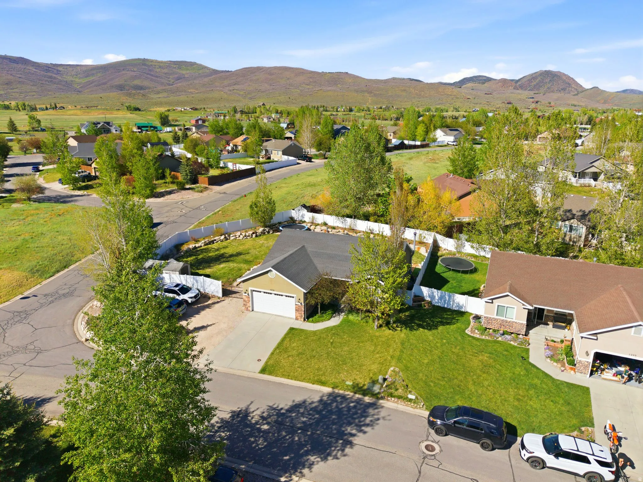 Single-story residence with a two-car garage and a paved driveway