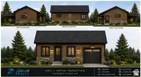 Artist Rendition, ADU 1. Illustrating various exterior elevations of the property