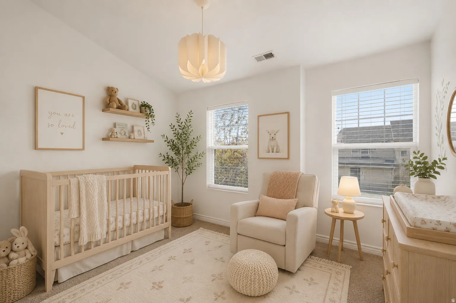 Virtually staged bedroom/nursery
