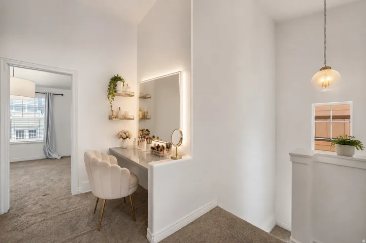 Virtually staged makeup station
