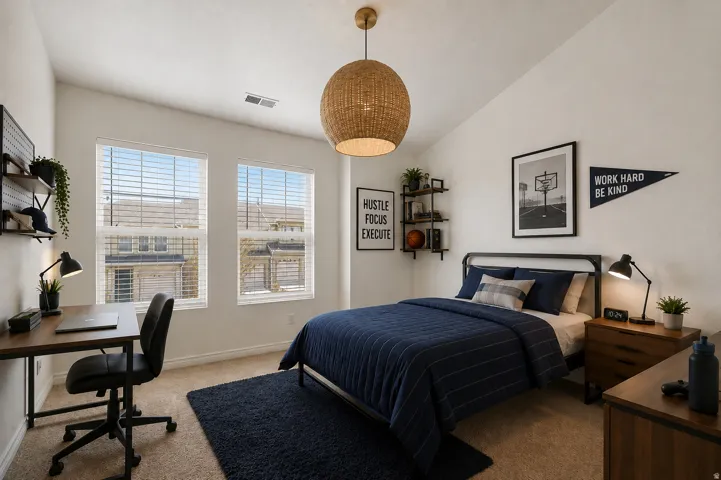 Staged bedroom