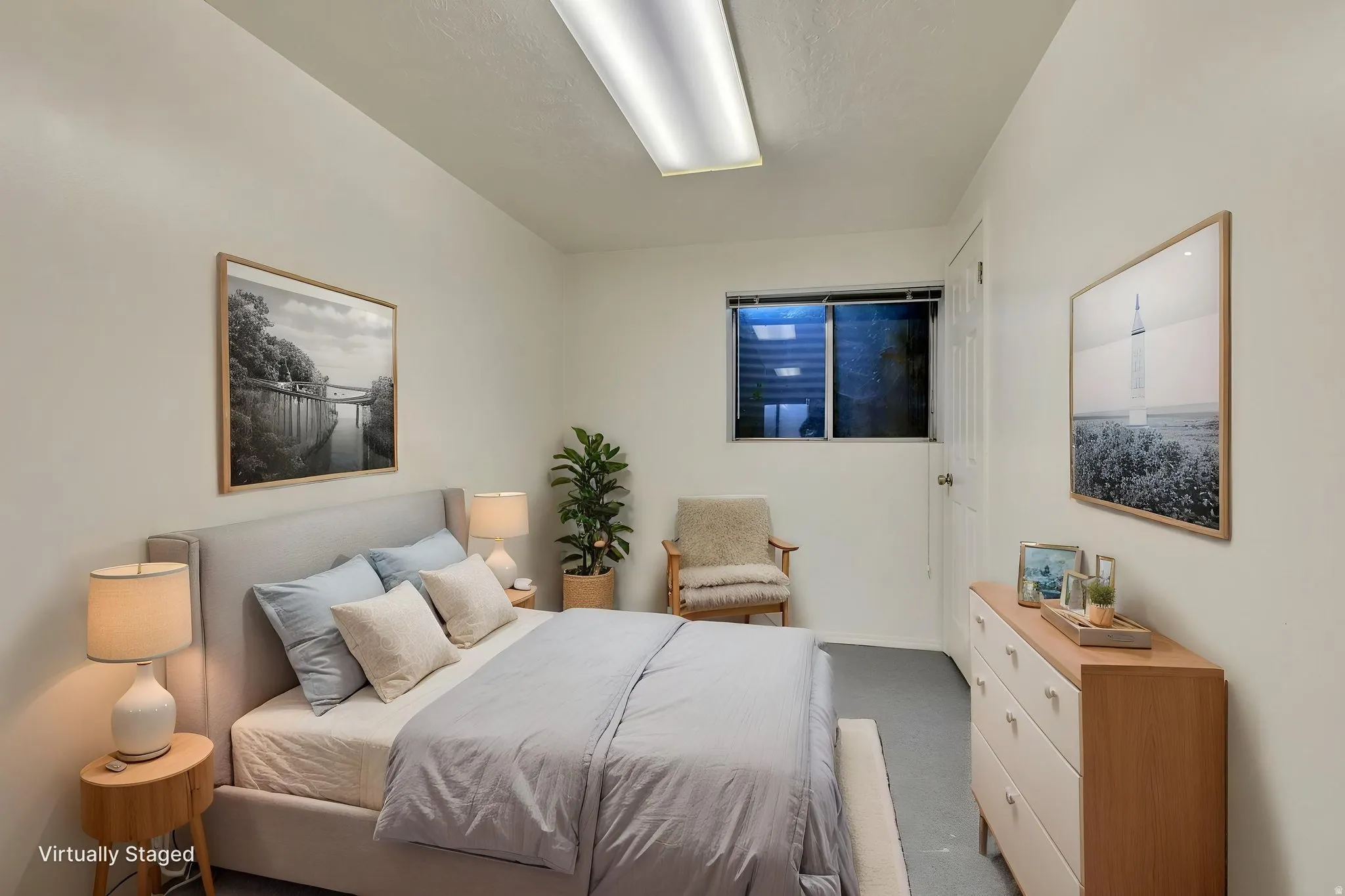 Neutral wall finishes and a window offering natural light