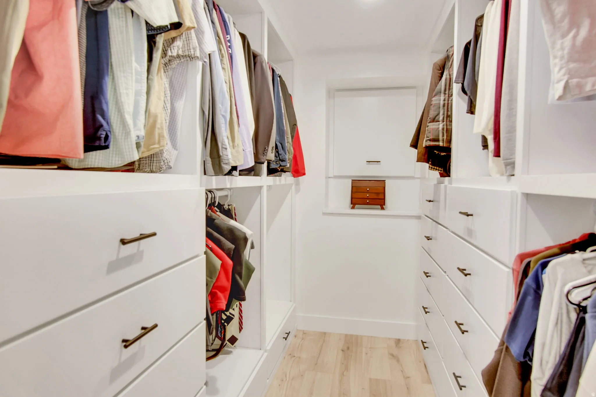 Custom closet system featuring ample storage