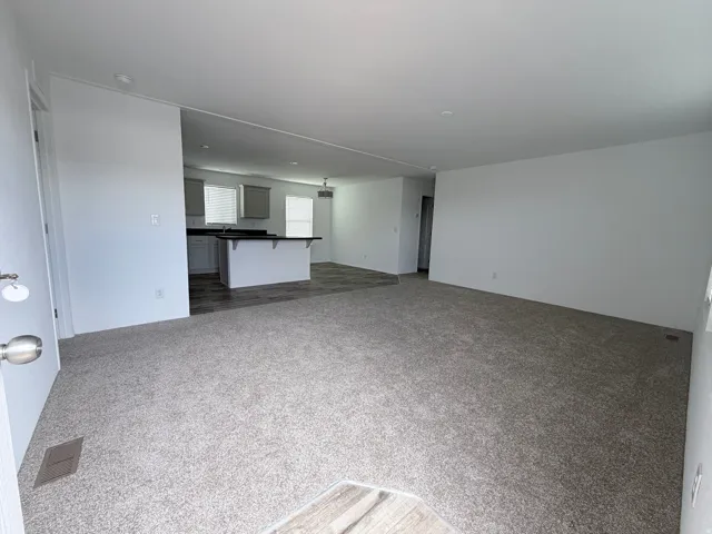 View of the living area and kitchen