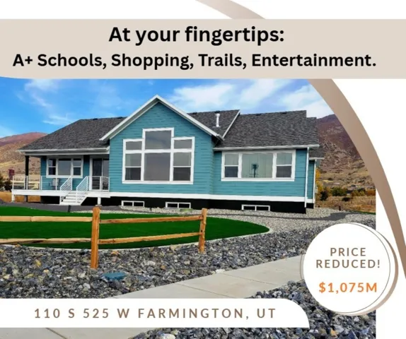 Real Estate Listing Advertisement. Displaying property specifics including address, price, and nearby amenities