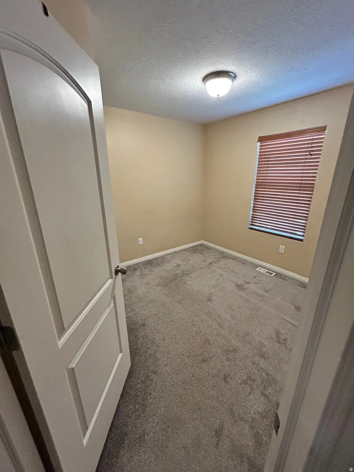 Guest bedroom with carpet flooring and closet