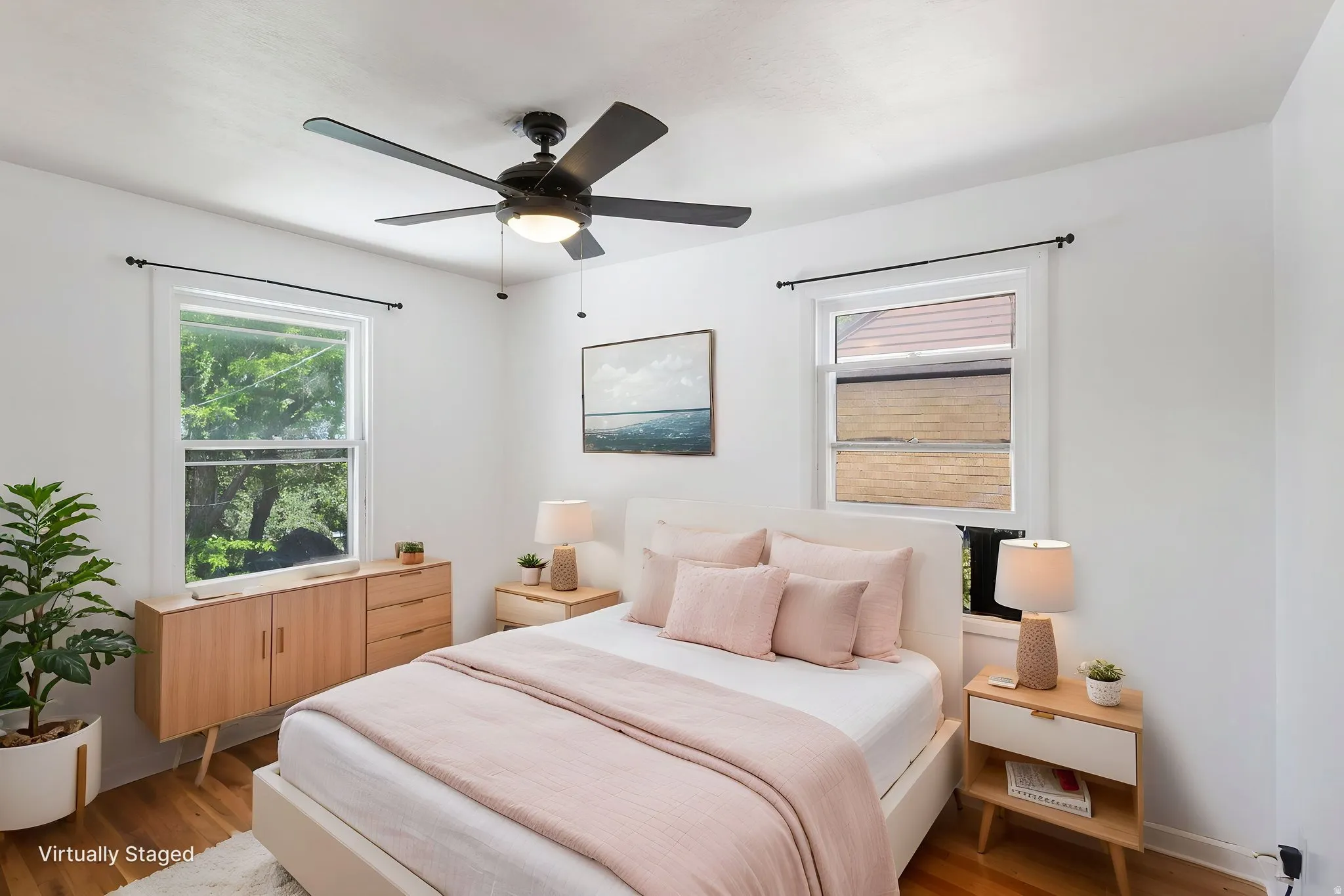 Bedroom, virtually staged