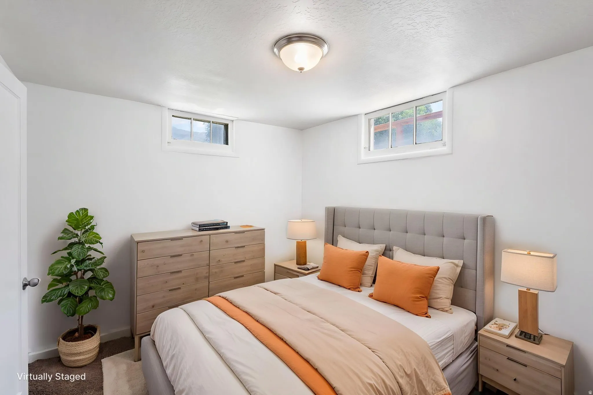 Bedroom, virtually staged