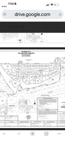 Preliminary Plat. Illustrating the proposed subdivision layout, including lot configurations and property boundaries