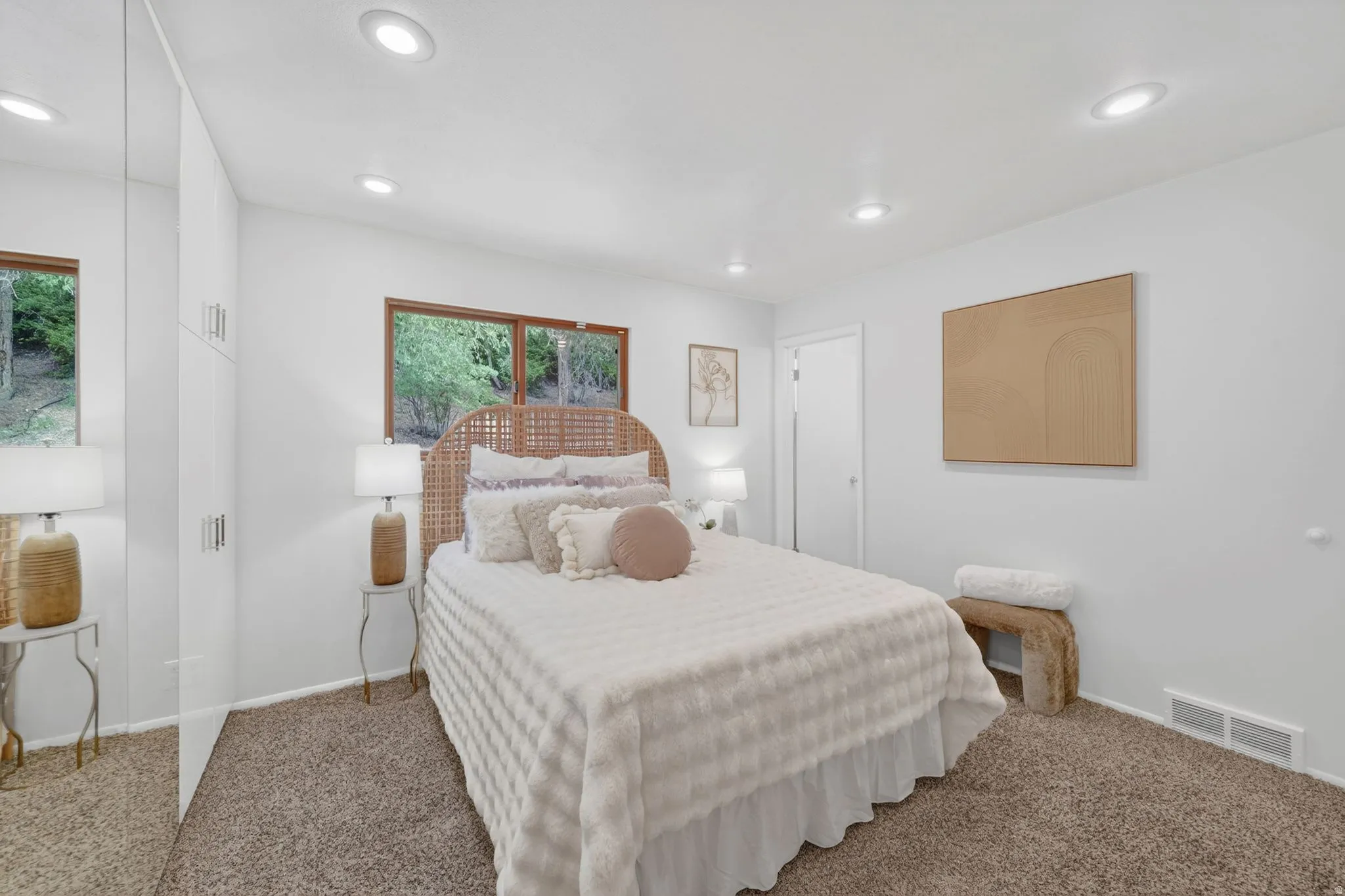Primary bedroom option #1 - Slightly smaller with an attached bath
