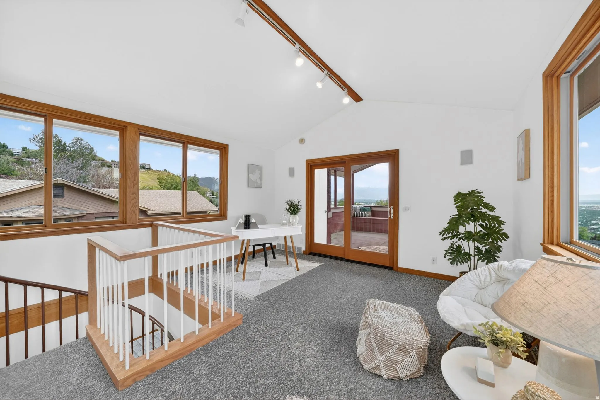 Loft that leads out onto a hUGE rooftop deck