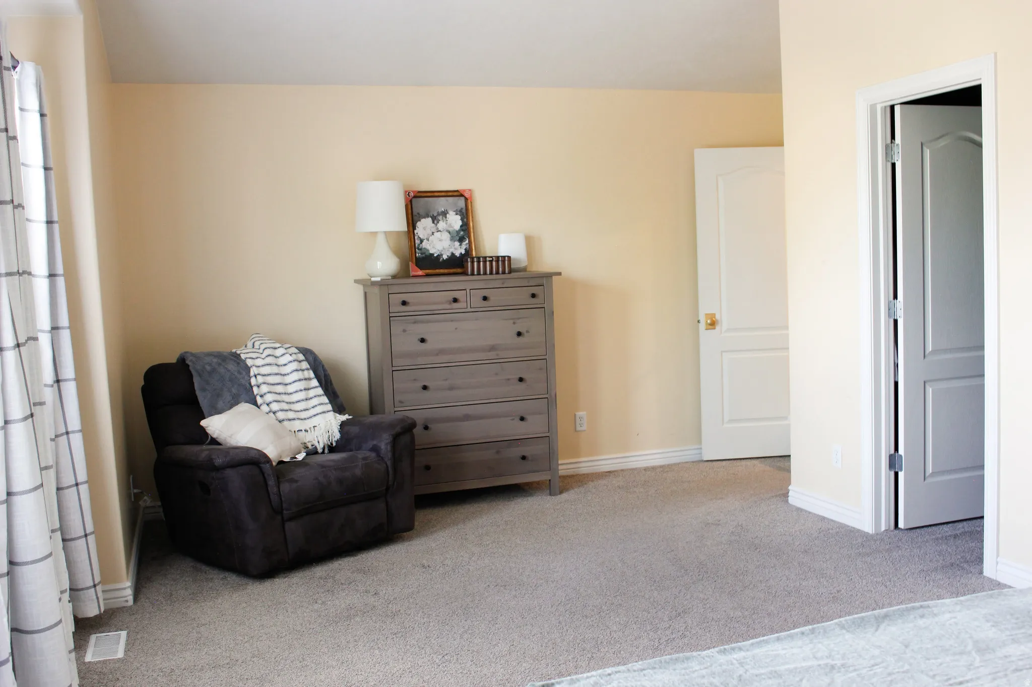 Primary bedroom seating area.
