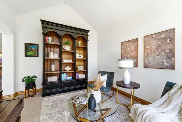 Vaulted ceiling design with an arched doorway