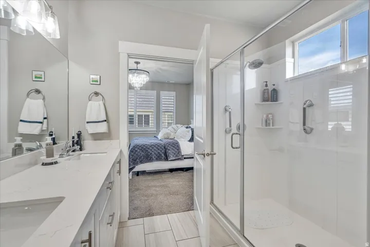 Large walk-in shower in master bath