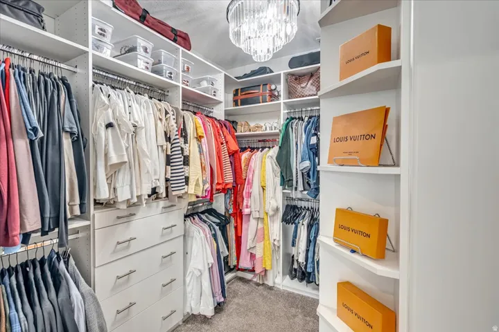 Custom closet system in master