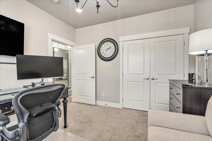 Home office/bedroom is right near the front door