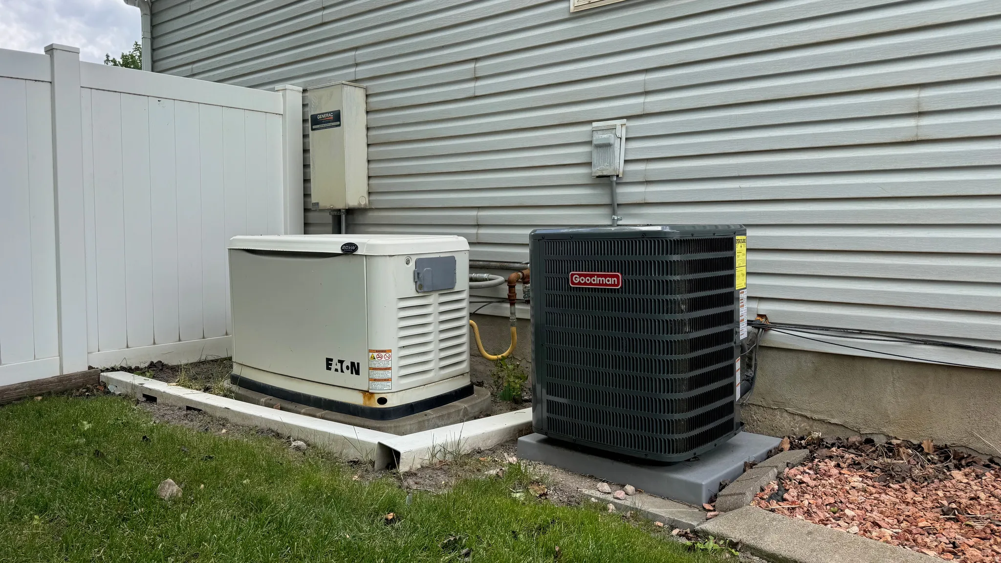 Generac Whole House Generator.  New A/C Unit.