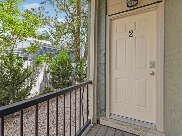Unit 2 door with keypad entry.
