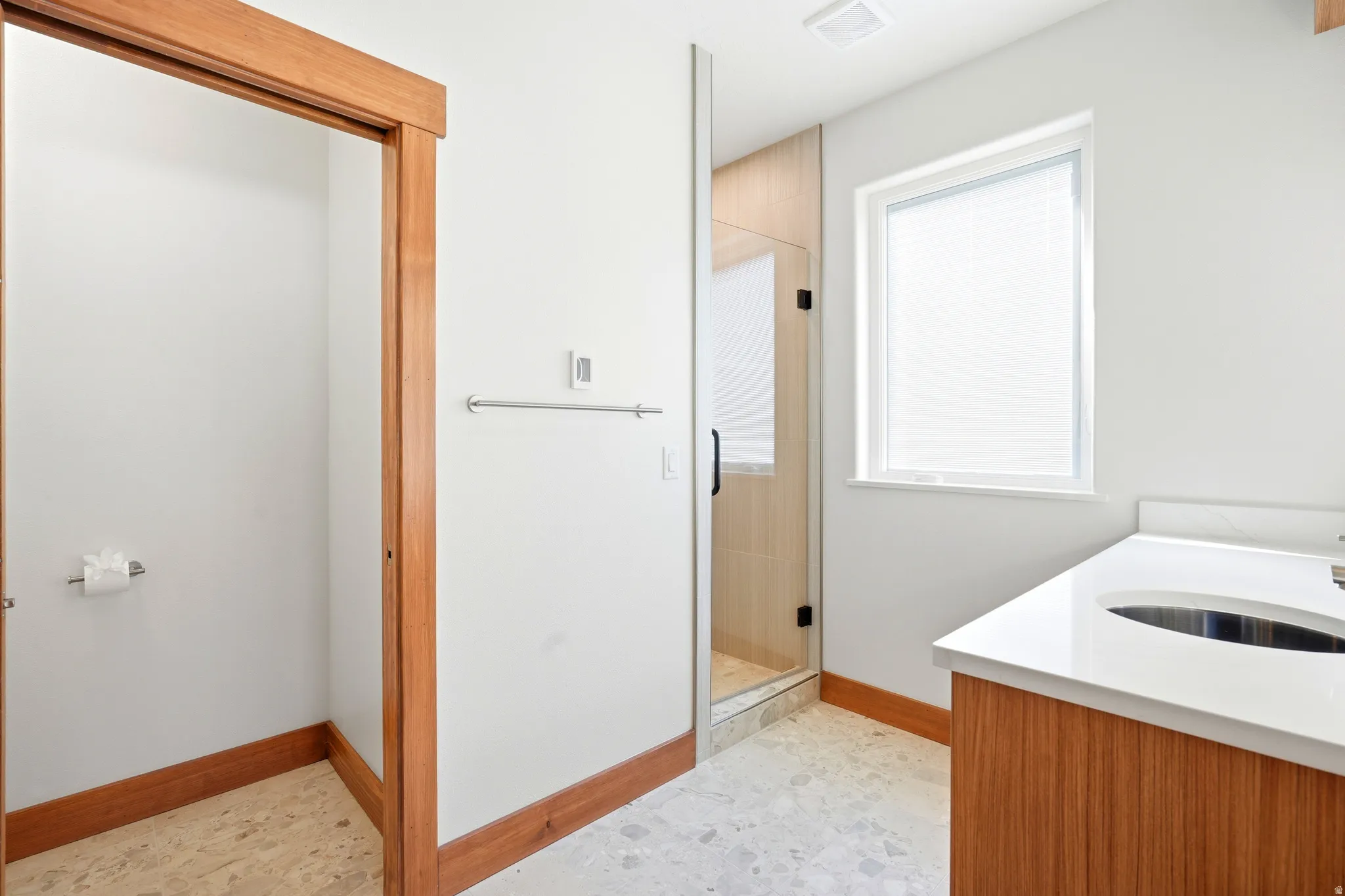 Separate WC with dedicated exhaust fan.