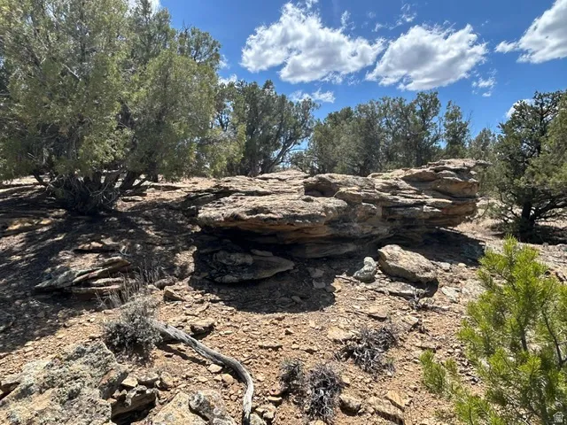 Natural rock outcroppings and varied terrain define this landscape