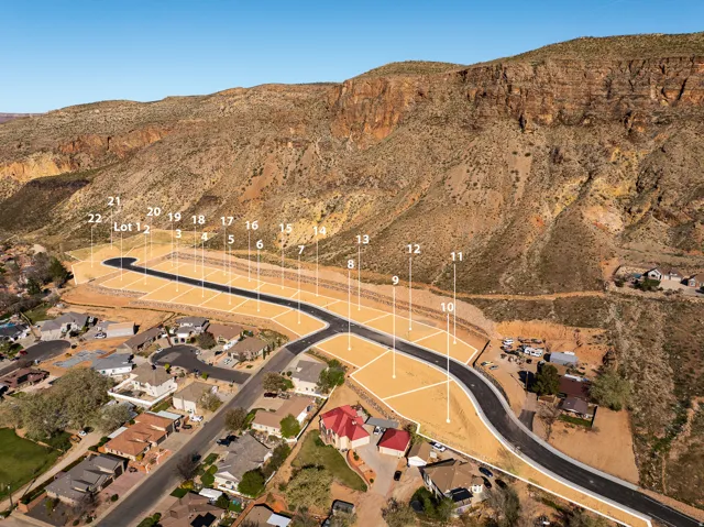 Graded building lots with newly paved streets