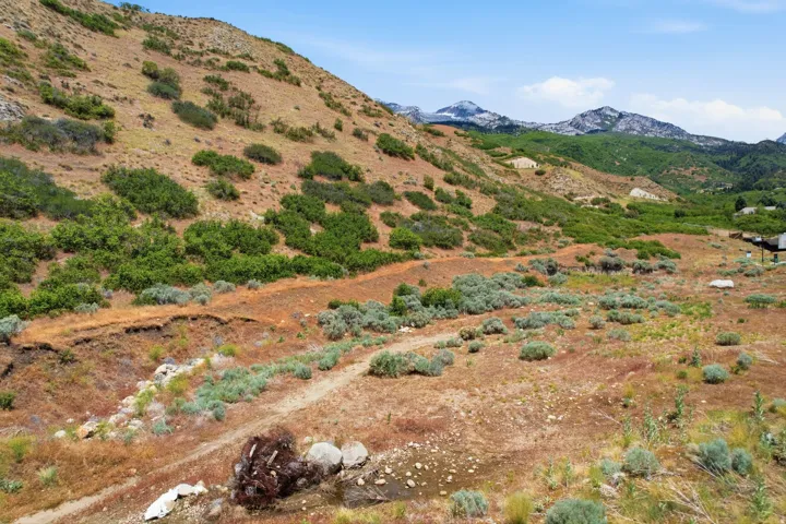 Expansive undeveloped land featuring natural terrain, varied vegetation, and distant mountain ranges