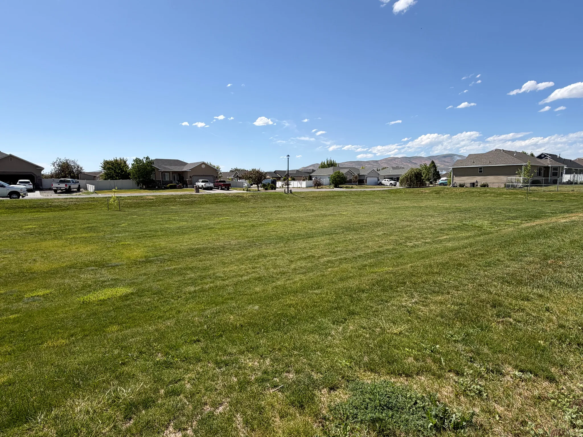 Expansive green space directly west of the home