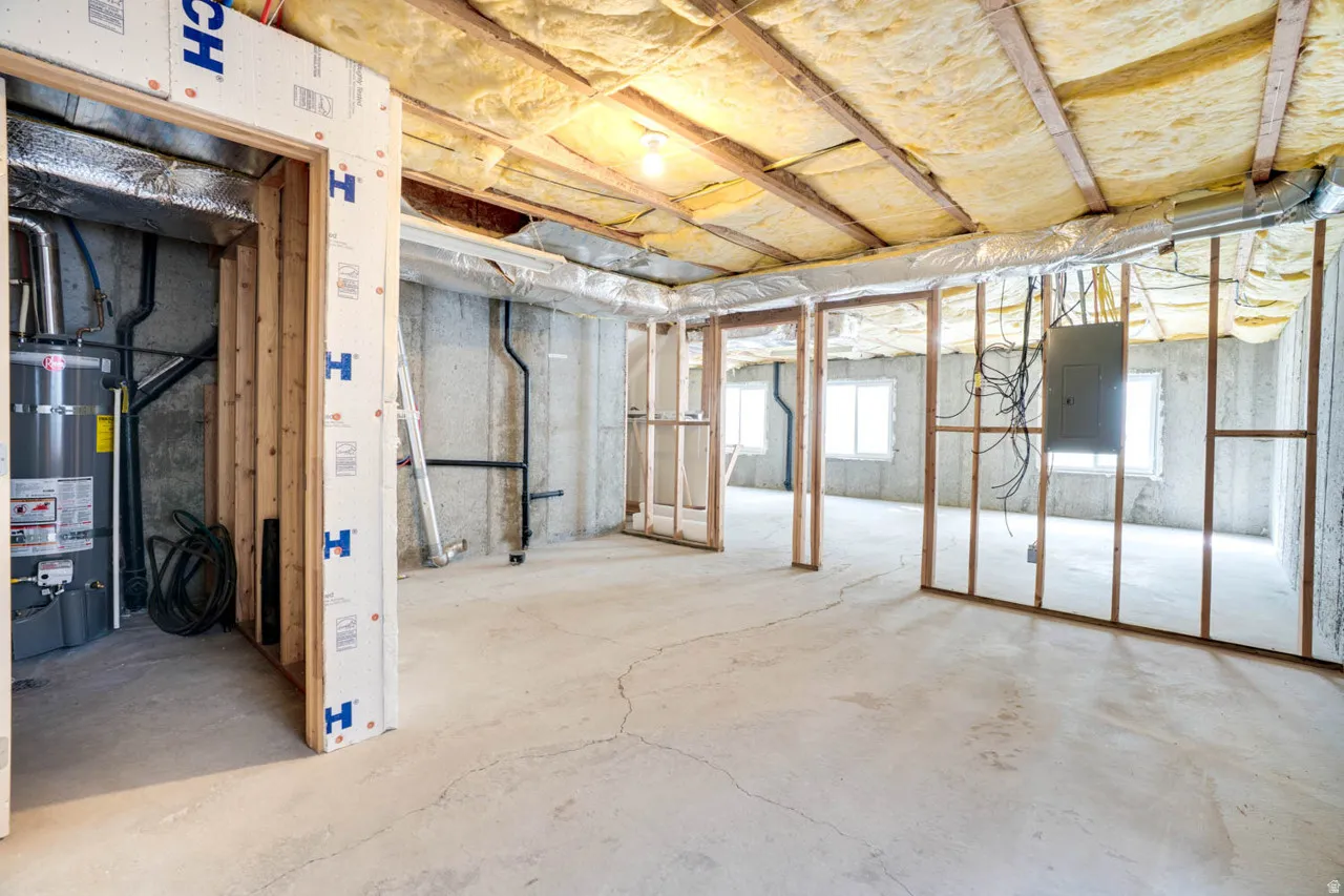 Laundry area in basement